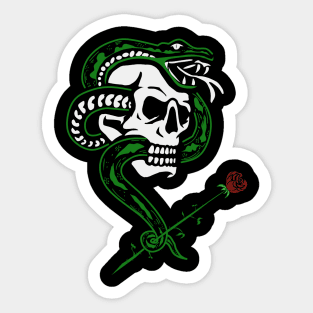 Skull snack green flower Sticker